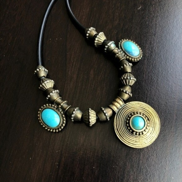 Handmade Ethnic Tribal Brass tone Chic Choker Necklace - Picture 3 of 5